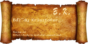 Bódy Krisztofer névjegykártya
