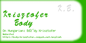 krisztofer body business card